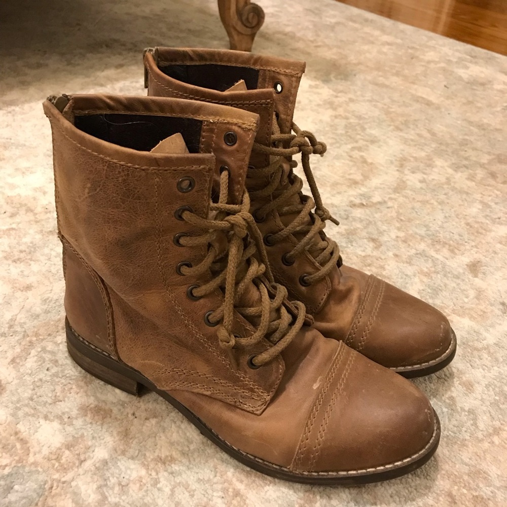 Leather combat boots